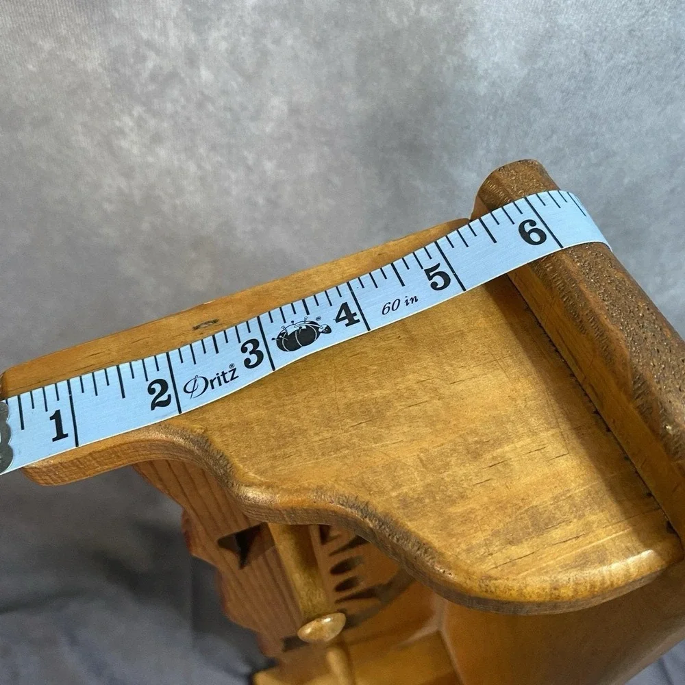 Vintage Handmade Wood Heart Cutout Wall Shelf Noah's Ark w/ 2 Pegs Nursery